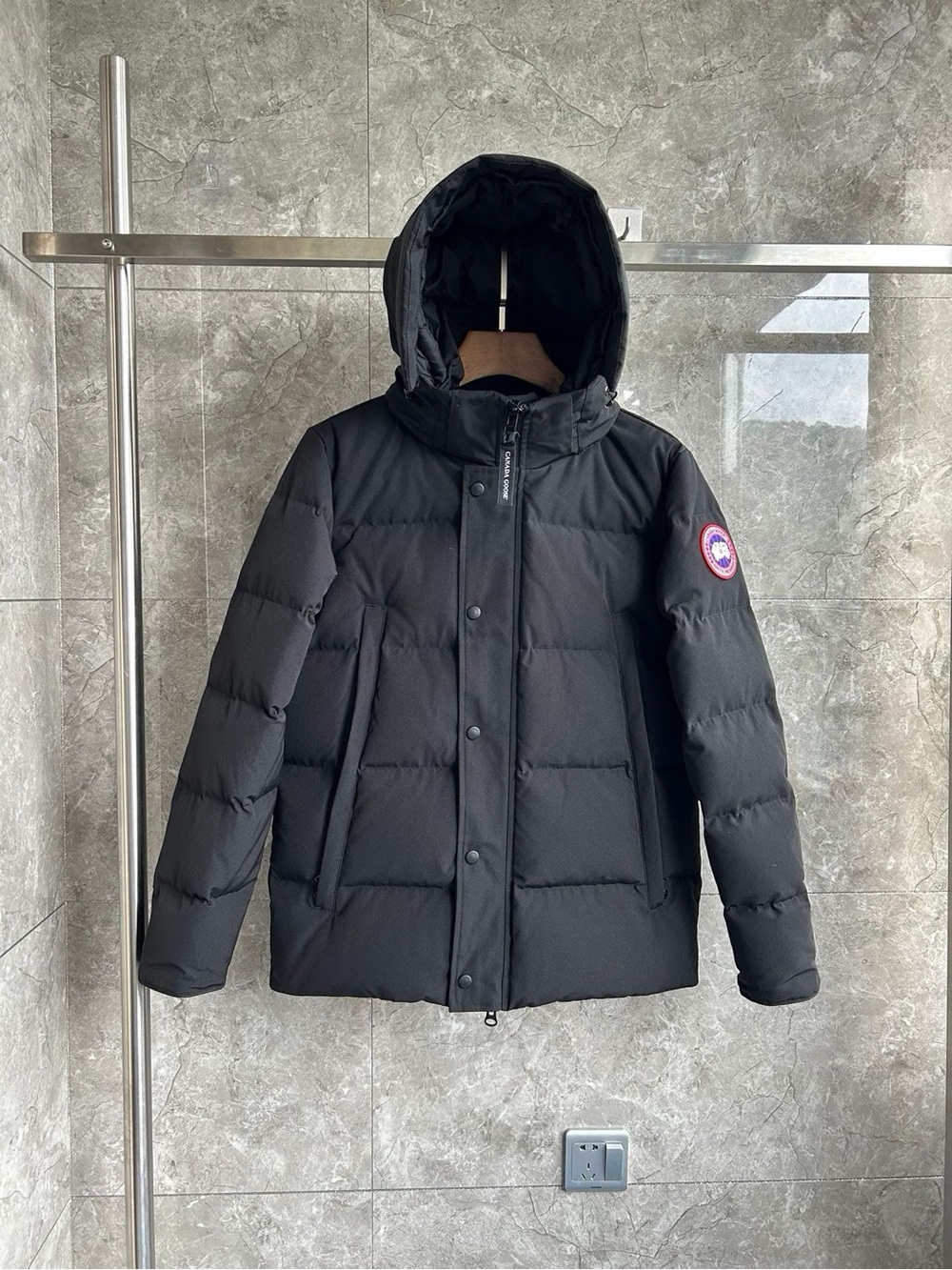 Canada Goose Black Hooded Puffer Jacket